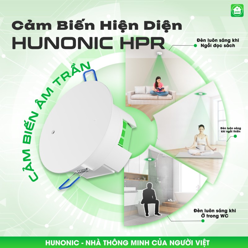 Cảm Biến Hiện Diện Wifi Âm Trần Hunonic HPR 10 Cam bien hien dien3